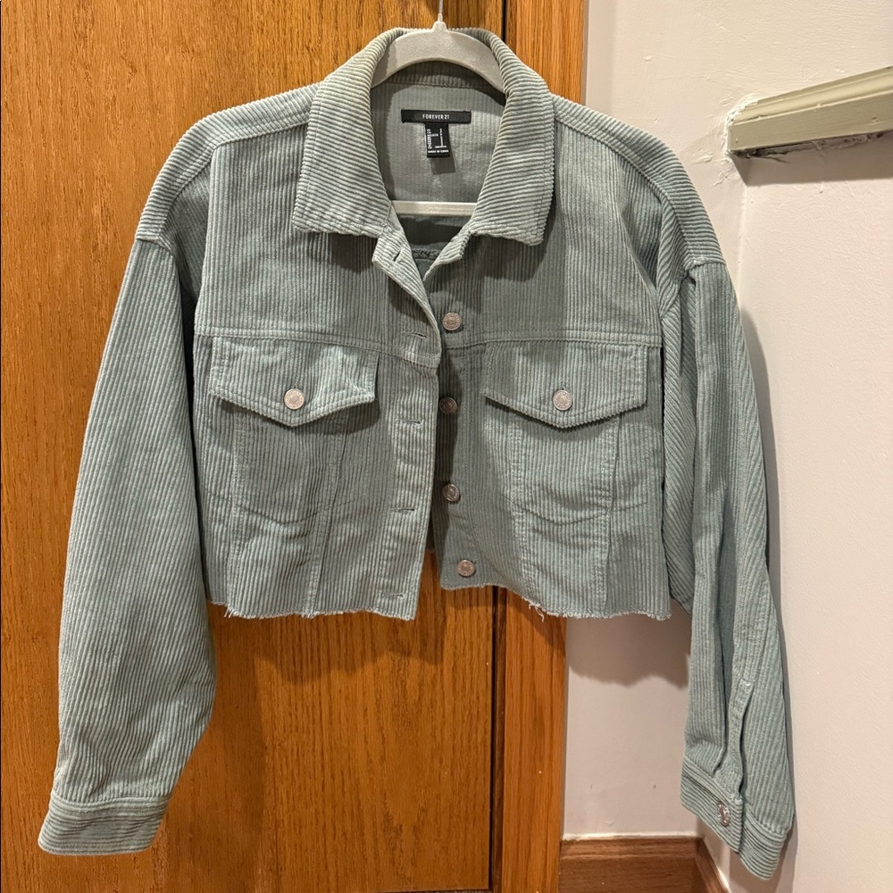 Green Denim Corduroy Jacket